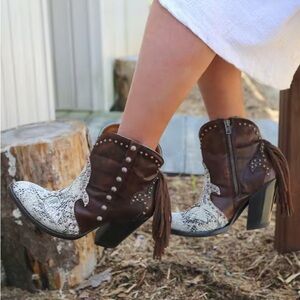 Old Gringo Brown and Cream Heeled Boots